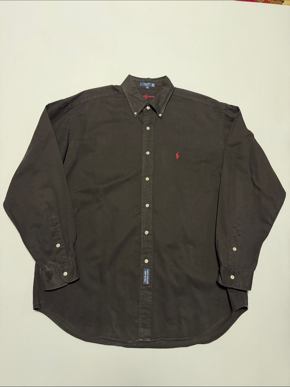 Polo by Ralph Lauren Black Button-Down Shirt with Red Pony